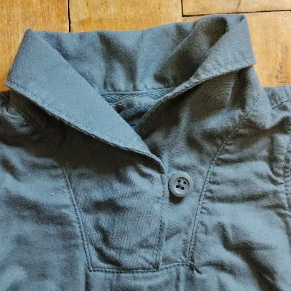 Gap Shirt 6 to 12 months Blue Gray long sleeve shirt pullover cowl neck Lined